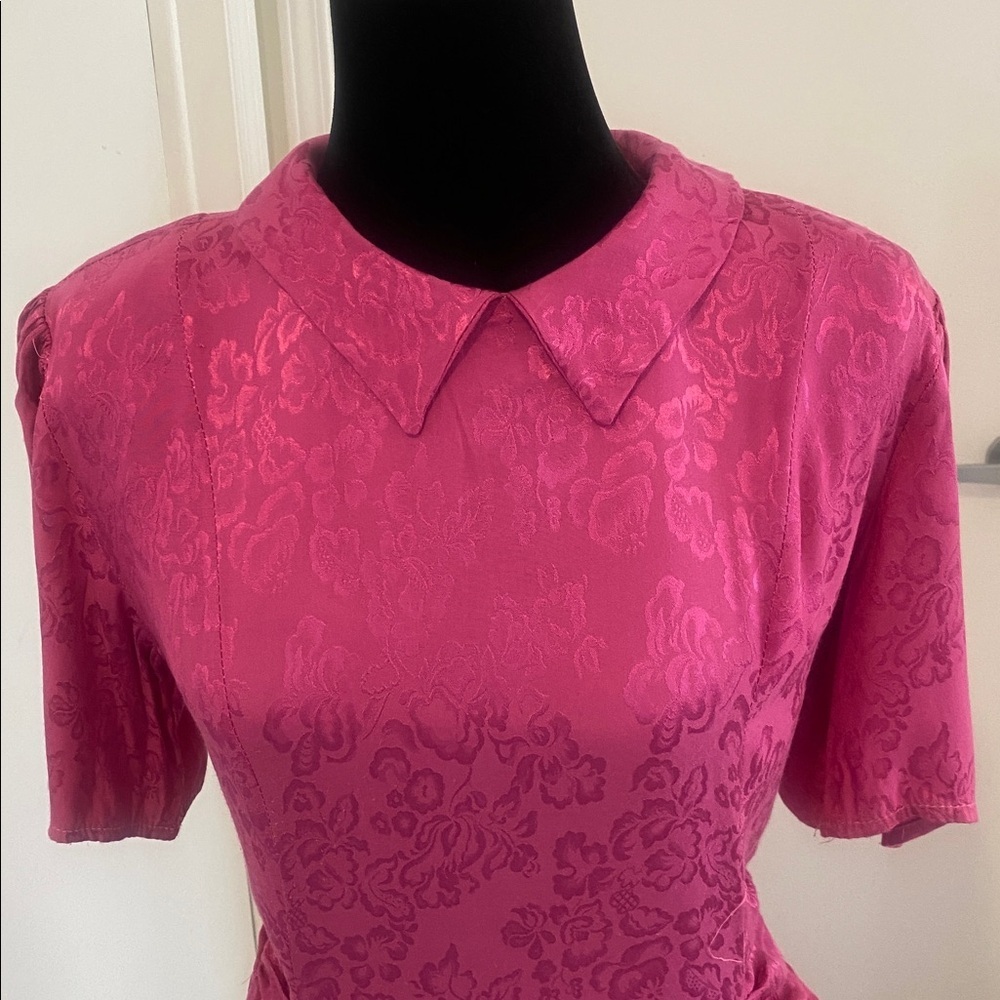 Ell-Jay of Montreal Vintage 1980’s midi Length Pink Rayon Dress Size Small - Picture 13 of 17